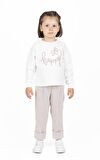 KIZ ÇOCUK YAZI İŞLEMELİ SWEATSHIRT 