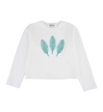 KIZ ÇOCUK PÜSKÜL NAKIŞLI SWEATSHIRT 