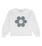 KIZ ÇOCUK PAPATYA İŞLEMELİ  SWEATSHIRT 