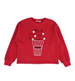 KIZ ÇOCUK PONPONLU SWEATSHIRT 