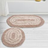 ALANUR HOME TRİO BUKLE COTTON 2'Lİ PASPAS TAKIMI PUDRA