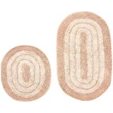 ALANUR HOME TRİO BUKLE COTTON 2'Lİ PASPAS TAKIMI PUDRA