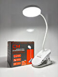 CM 3 Işık Modlu LED Masa Lambası Mandallı, USB Şarjlı, Taşınabilir