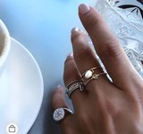 Kuyumcudukkani Taşlı Top Zincir Yüzük-10395-G-W