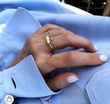 Kuyumcudukkani Taşlı Top Zincir Yüzük-10395-G-W