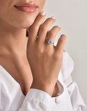 Kuyumcudukkani Yeşil Baget Taşlı "Tektaş"Yüzük-10437-W-BLU