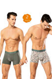 Looksense Erkek Dude 2 li  Düz ve Desenli Likralı Boxer 1401 