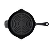 Lava Döküm Yuvarlak Izgara Tava, Metal Saplı, Çap(Ø)28cm.