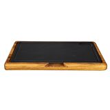 Lava Döküm Ahşap Altlıklı Sıcak Servis Plaka 22x33 cm