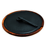 Lava Döküm Ahşap ve Döküm Demir Hot Plate Servis Tahtası. Çap(Ø)34cm.