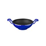 Lava Döküm Wok Tava Metal Kulplu Çap(Ø)16cm. Mavi