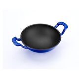 Lava Döküm Wok Tava Metal Kulplu Çap(Ø)16cm. Mavi