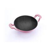 Lava Döküm Wok Tava Metal Kulplu Çap(Ø)16cm. Pembe