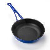 Lava Döküm Kızartma Tavası, Metal Saplı. Çap(Ø)24cm.  - Mavi