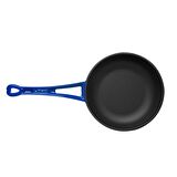 Lava Döküm Kızartma Tavası, Metal Saplı. Çap(Ø)24cm.  - Mavi