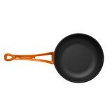 Lava Döküm Kızartma Tavası, Metal Saplı. Çap(Ø)24cm.  - Turuncu