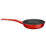 Lava Döküm Kızartma Tavası, Metal Saplı. Çap(Ø)24cm.  - Kırmızı