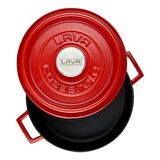 Lava Döküm Çok Amaçlı Yayvan Tencere (Ø)24 cm. Parlak Siyah Taban, Mat Kırmızı