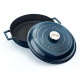 Lava Döküm Çok Amaçlı Kubbe Form Kapaklı Yayvan Tencere Çap(Ø) 28 cm Majolica Gri