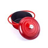 Lava Döküm Yuvarlak Tencere Çap(Ø)20cm Kırmızı