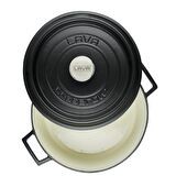 Lava Döküm Yuvarlak Tencere (Ø)28 cm. İç Krem, Mat Siyah