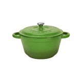 Lava Döküm Yuvarlak Tencere Döküm Demir Kapak  New Heritage Serisi Çap(Ø)22cm - Yeşil