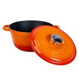Lava Döküm Yuvarlak Tencere (Ø)24 cm. Turuncu