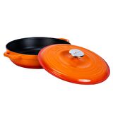 Lava Döküm Yuvarlak Çok Amaçlı Tencere (Ø)28 cm. Turuncu