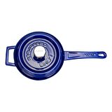 Lava Döküm Yuvarlak Sos Tenceresi Metal Saplı Çap(Ø16 cm, Majolica Mavi