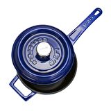 Lava Döküm Yuvarlak Sos Tenceresi Metal Saplı Çap(Ø16 cm, Majolica Mavi