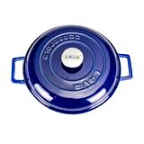 Lava Döküm Çok Amaçlı Kubbe Form Kapaklı Yayvan Tencere Çap(Ø) 28cm Majolica Mavi