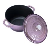 Lava Döküm Yuvarlak Tencere Döküm Demir Kapak New Heritage Serisi Çap(Ø)24cm. - Mor