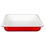 Lava Döküm GN 2/3 Gastronorm Küvet, İç Renk Krem, Ölçü 35x32cm - Kırmızı