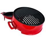 Lava Döküm Mangal Izgara Set Döküm Demir Ø 36cm - Kırmızı