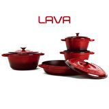 Lava Döküm 4X New Heritage Serisi Döküm Demir Tencere Seti