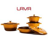Lava Döküm 4X New Heritage Serisi Döküm Demir Tencere Seti