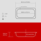 Lava Döküm Dikdörtgen 1/3 Gastronomi Küvet Ölçü 32x17cm.