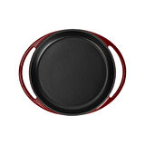 Lava Döküm Yuvarlak Sahan Döküm Demir Yekpare Çift Kulplu Çap(Ø)20cm.-Bordo