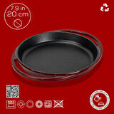 Lava Döküm Yuvarlak Sahan Döküm Demir Yekpare Çift Kulplu Çap(Ø)20cm.-Bordo