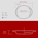 Lava Döküm Yuvarlak Sahan Döküm Demir Yekpare Çift Kulplu Çap(Ø)20cm.-Bordo