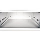 LANDE - 7U 19" Cam Kapaklı Duvar Tipi Rack Kabinet – Genişlik: 544 mm | Derinlik: 400 mm – Açık Gri (Demonte)