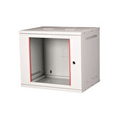 LANDE - 9U 19" Cam Kapaklı Duvar Tipi Rack Kabinet – Genişlik: 544 mm | Derinlik: 400 mm – Açık Gri (Demonte)