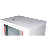 LANDE - 12U 19" Cam Kapaklı Duvar Tipi Rack Kabinet – Genişlik: 544 mm | Derinlik: 400 mm – Açık Gri (Demonte)