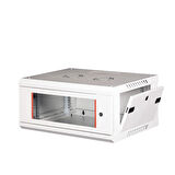 LANDE - 4U 19" Duvar Tipi Rack Kabinet – Genişlik: 600 mm | Derinlik: 450 mm – Açık Gri (Demonte)