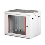 LANDE - 9U 19" Duvar Tipi Rack Kabinet – Genişlik: 600 mm | Derinlik: 450 mm – Açık Gri (Demonte)