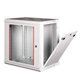 LANDE - 12U 19" Duvar Tipi Rack Kabinet – Genişlik: 600 mm | Derinlik: 450 mm – Açık Gri (Demonte)
