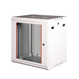 LANDE - 12U 19" Duvar Tipi Rack Kabinet – Genişlik: 600 mm | Derinlik: 450 mm – Açık Gri (Demonte)