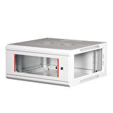 LANDE - 4U 19" Duvar Tipi Rack Kabinet – Genişlik: 600 mm | Derinlik: 600 mm – Açık Gri (Demonte)