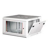 LANDE - 6U 19" Duvar Tipi Rack Kabinet – Genişlik: 600 mm | Derinlik: 600 mm – Açık Gri (Demonte)