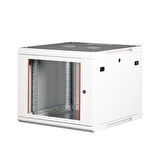LANDE - 9U 19" Duvar Tipi Rack Kabinet – Genişlik: 600 mm | Derinlik: 600 mm – Açık Gri (Demonte)